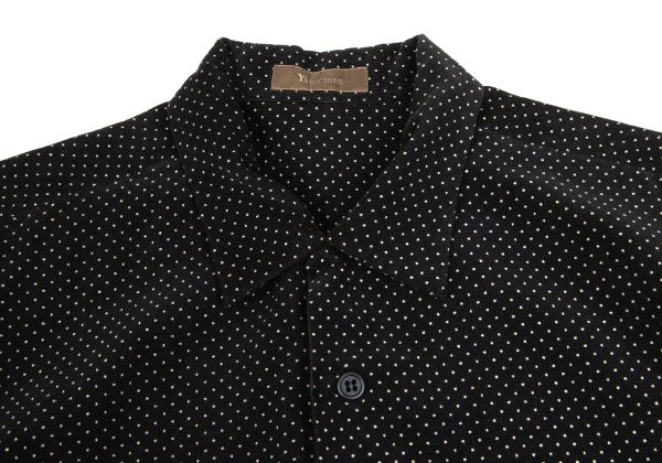 Y's for men Dotted Corduroy Open Collar Shirt Black Size M