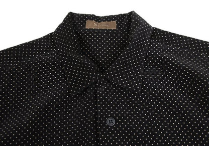 Y's for men Dotted Corduroy Open Collar Shirt Black Size M