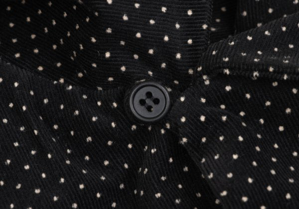 Y's for men Dotted Corduroy Open Collar Shirt Black Size M