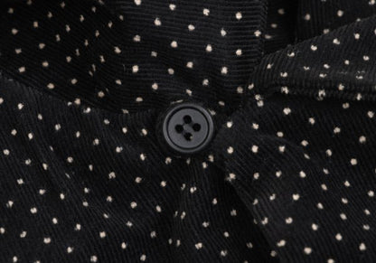 Y's for men Dotted Corduroy Open Collar Shirt Black Size M