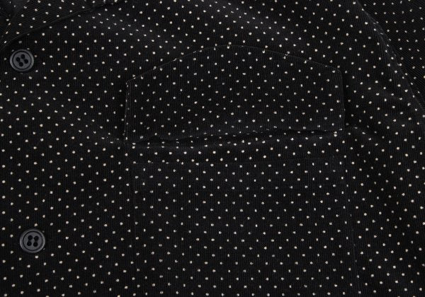 Y's for men Dotted Corduroy Open Collar Shirt Black Size M