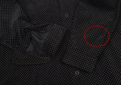 Y's for men Dotted Corduroy Open Collar Shirt Black Size M
