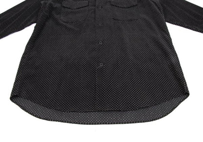 Y's for men Dotted Corduroy Open Collar Shirt Black Size M