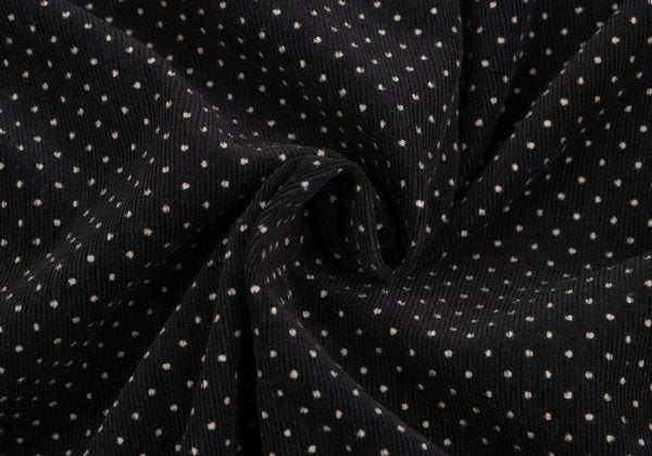 Y's for men Dotted Corduroy Open Collar Shirt Black Size M