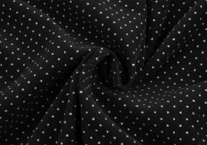 Y's for men Dotted Corduroy Open Collar Shirt Black Size M
