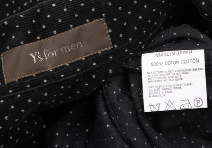 Y's for men Dotted Corduroy Open Collar Shirt Black Size M