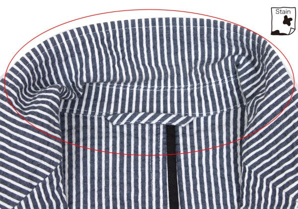 Papas Flag Embroidered Seersucker Stripe Jacket Blue Size S