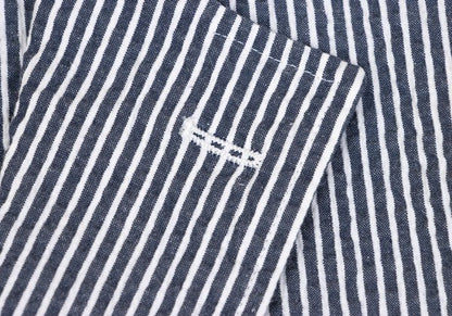Papas Flag Embroidered Seersucker Stripe Jacket Blue Size S