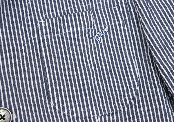 Papas Flag Embroidered Seersucker Stripe Jacket Blue Size S