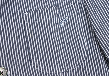 Papas Flag Embroidered Seersucker Stripe Jacket Blue Size S