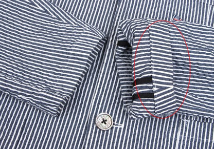 Papas Flag Embroidered Seersucker Stripe Jacket Blue Size S