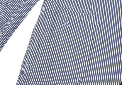 Papas Flag Embroidered Seersucker Stripe Jacket Blue Size S
