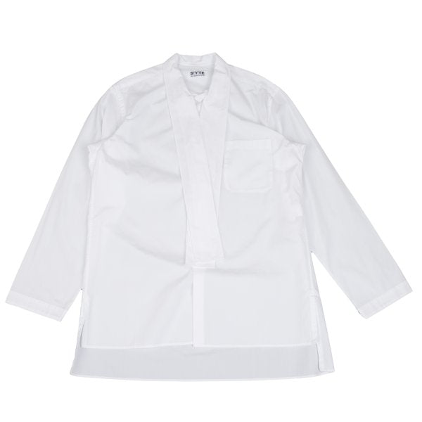 S'YTE White Triple Ribbon Long Sleeve Shirt Cotton Size 3