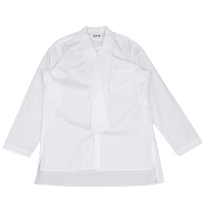 S'YTE White Triple Ribbon Long Sleeve Shirt Cotton Size 3