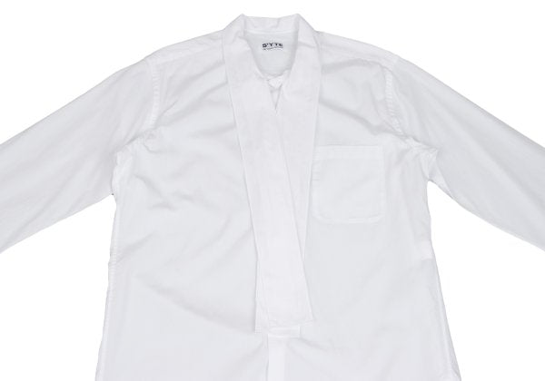 S'YTE White Triple Ribbon Long Sleeve Shirt Cotton Size 3