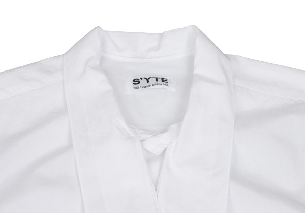 S'YTE White Triple Ribbon Long Sleeve Shirt Cotton Size 3