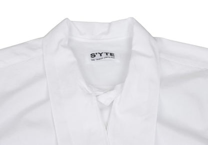 S'YTE White Triple Ribbon Long Sleeve Shirt Cotton Size 3