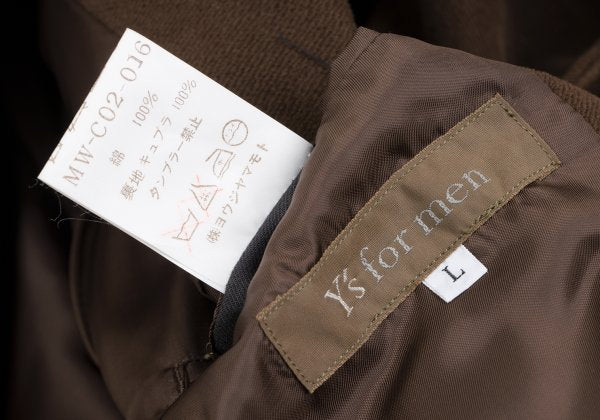 Y's for men Cotton Moleskin 3B Coat Brown Size L