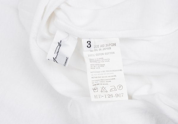 Yohji Yamamoto POUR HOMME Cotton Yoke T-Shirt White Size 3