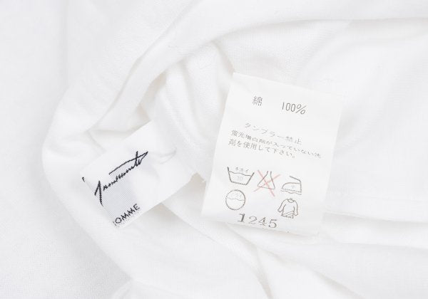 Yohji Yamamoto POUR HOMME Cotton Yoke T-Shirt White Size 3