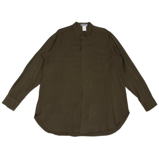 Yohji Yamamoto POUR HOMME 99AW Rayon Long Shirt Khaki Size L
