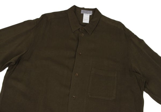 Yohji Yamamoto POUR HOMME 99AW Rayon Long Shirt Khaki Size L