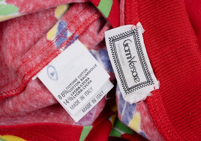 GIANNI VERSACE Colorful Lattice Print T-Shirt Red Size M