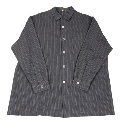 Y's for men 99SS Stripe Patch Pocket Open Shirt Gray Size M
