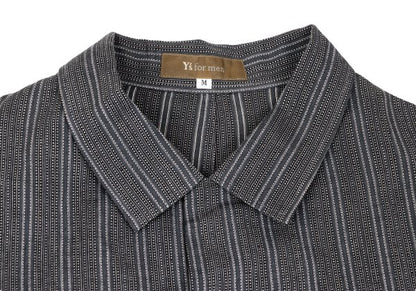 Y's for men 99SS Stripe Patch Pocket Open Shirt Gray Size M