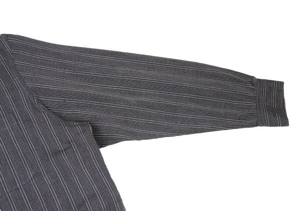 Y's for men 99SS Stripe Patch Pocket Open Shirt Gray Size M