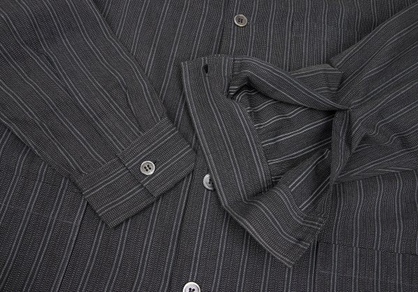 Y's for men 99SS Stripe Patch Pocket Open Shirt Gray Size M
