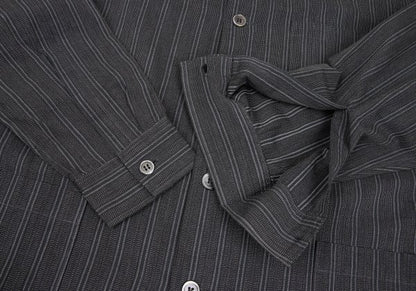 Y's for men 99SS Stripe Patch Pocket Open Shirt Gray Size M