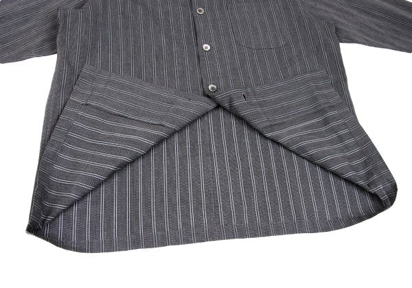 Y's for men 99SS Stripe Patch Pocket Open Shirt Gray Size M