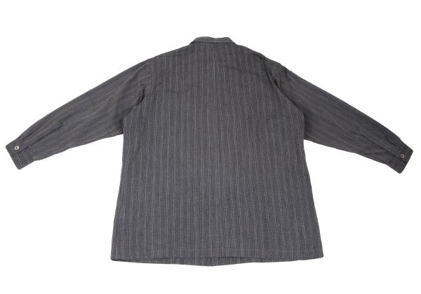 Y's for men 99SS Stripe Patch Pocket Open Shirt Gray Size M