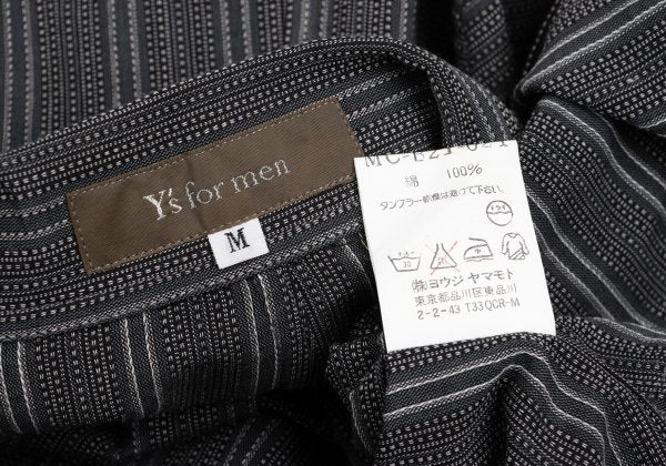 Y's for men 99SS Stripe Patch Pocket Open Shirt Gray Size M