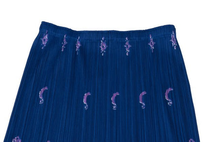 PLEATS PLEASE Fairytale Print Pleated Midi Skirt Blue Size 4