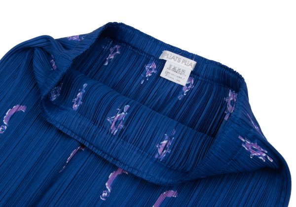 PLEATS PLEASE Fairytale Print Pleated Midi Skirt Blue Size 4