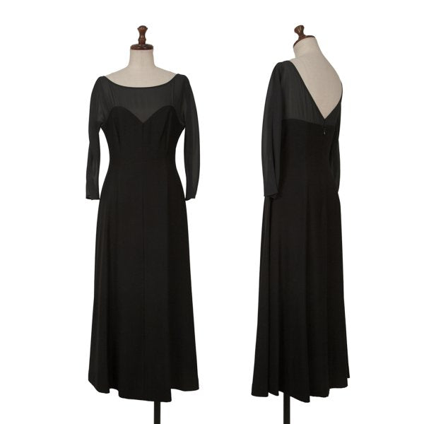 Sybilla Sheer Top Panel Midi Dress Black Size 40