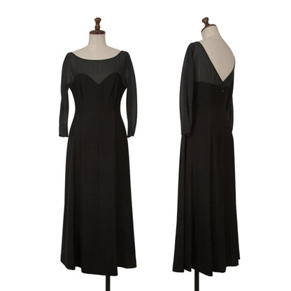 Sybilla Sheer Top Panel Midi Dress Black Size 40