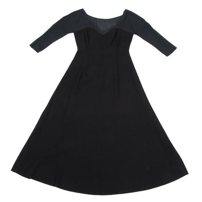 Sybilla Sheer Top Panel Midi Dress Black Size 40