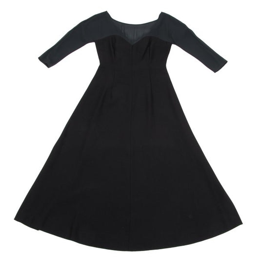 Sybilla Sheer Top Panel Midi Dress Black Size 40