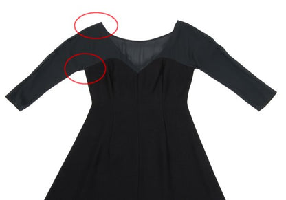 Sybilla Sheer Top Panel Midi Dress Black Size 40