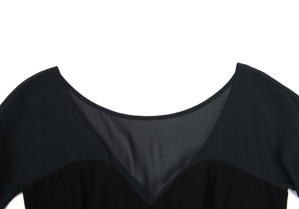 Sybilla Sheer Top Panel Midi Dress Black Size 40