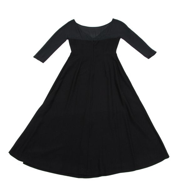 Sybilla Sheer Top Panel Midi Dress Black Size 40