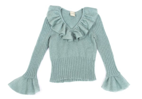 Sybilla Light Blue Mohair Blend Ruffle Knit Sweater Size M
