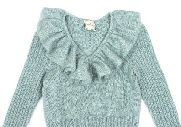 Sybilla Light Blue Mohair Blend Ruffle Knit Sweater Size M