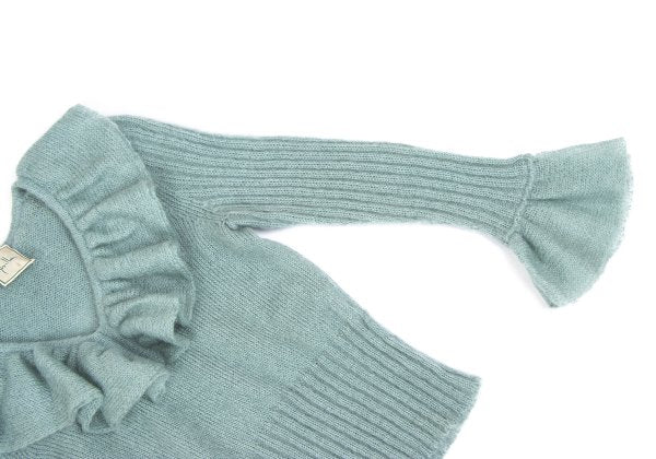 Sybilla Light Blue Mohair Blend Ruffle Knit Sweater Size M