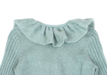 Sybilla Light Blue Mohair Blend Ruffle Knit Sweater Size M