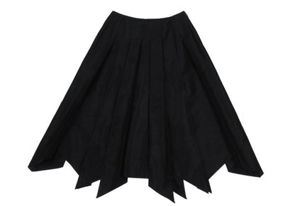 Sybilla Glossy Nep Zigzag Pleated Skirt Black Size M