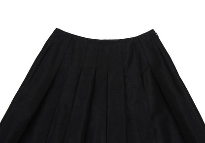 Sybilla Glossy Nep Zigzag Pleated Skirt Black Size M